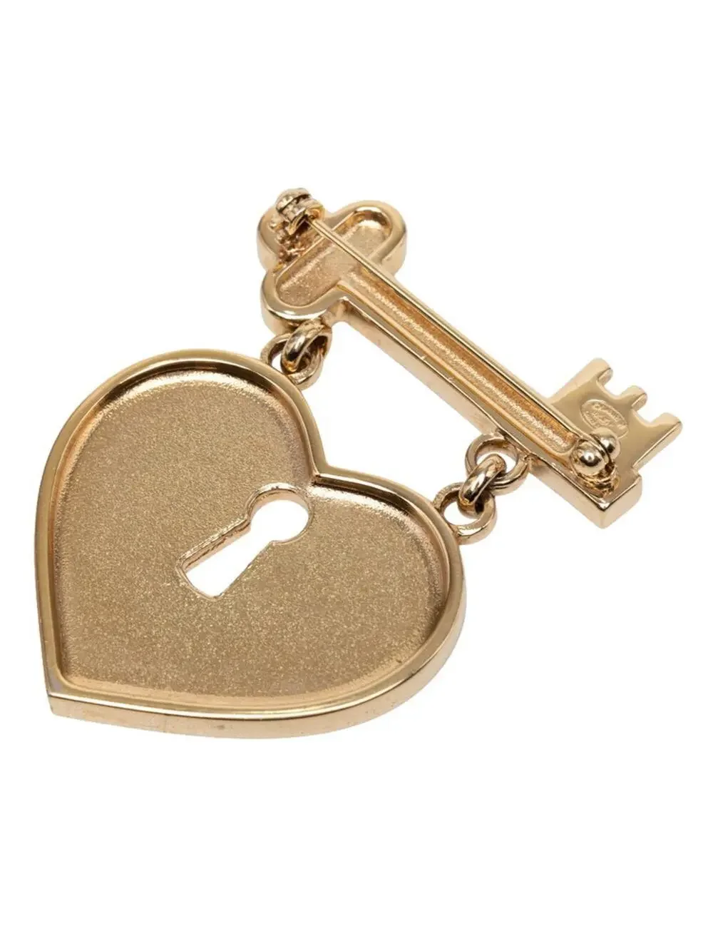 Chanel Cc Logo Heart Key Brooch Gold- #287759C79B